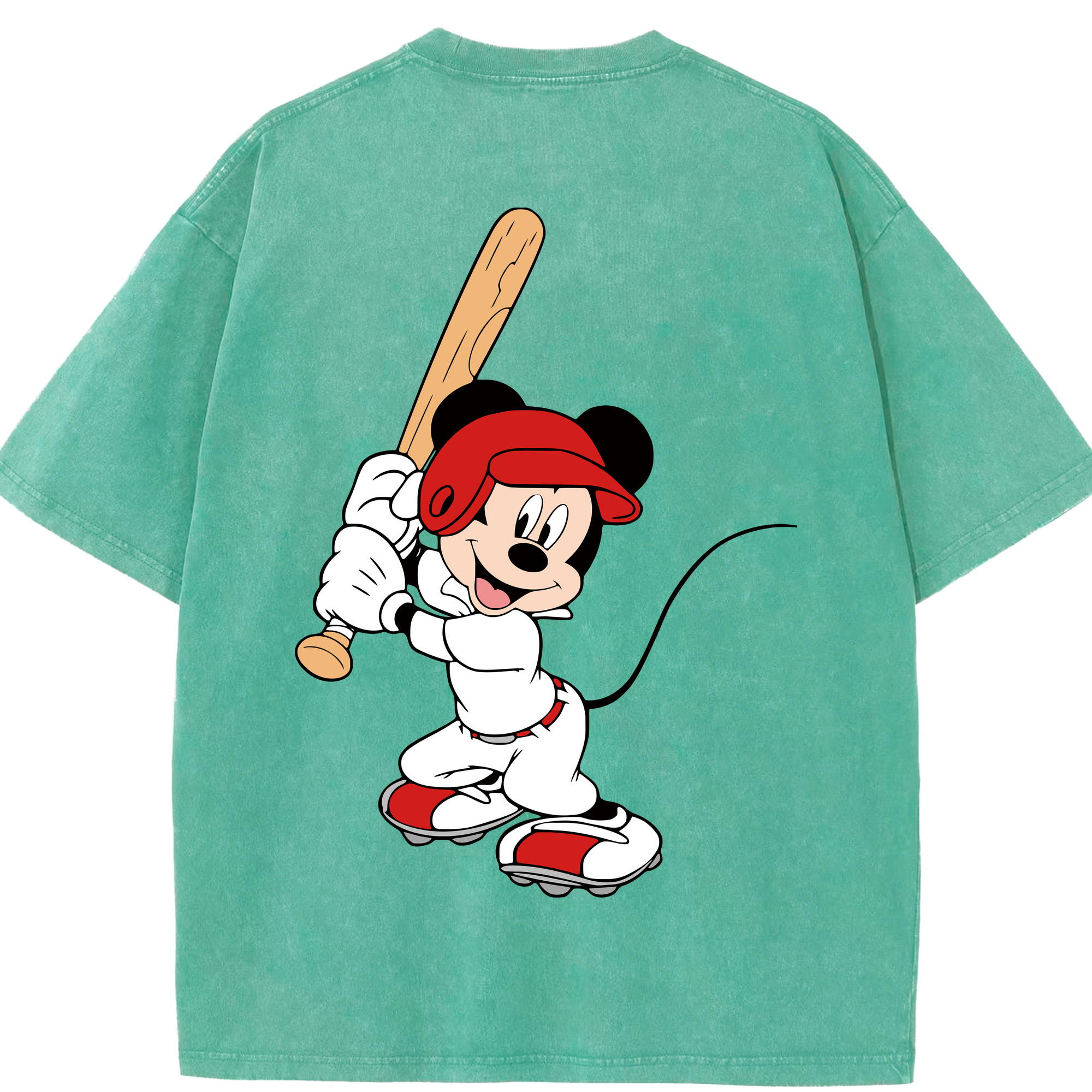 （画像用） ミッキーマウス Mickey Mouse 綿100% ヴィンテージ風 半袖Tシャツ（背面プリント）